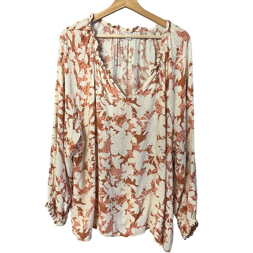 Old Navy Womens Oversized Floral Peasant Top Size XXL Cottage Boho Loose Flowy
